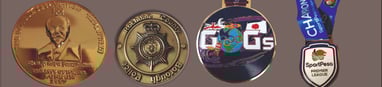 Gold Coins and multi colour Medals